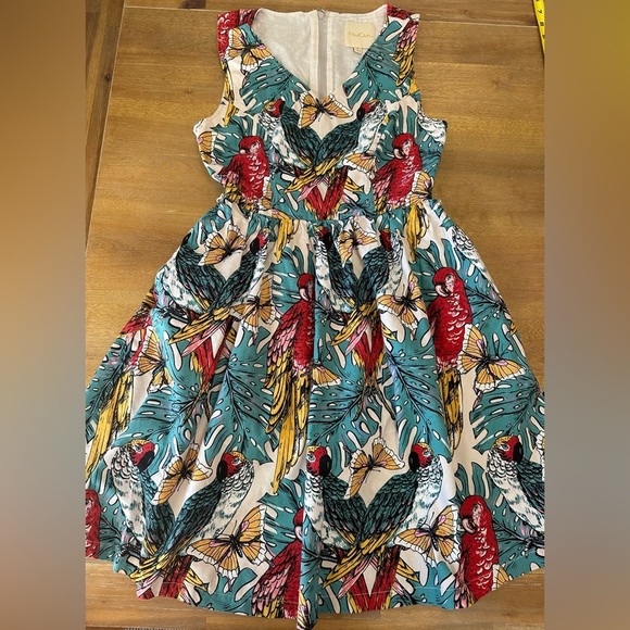 ModCloth Women’s Tropical Print Dress Small 100% Cotton - Picture 1 of 9